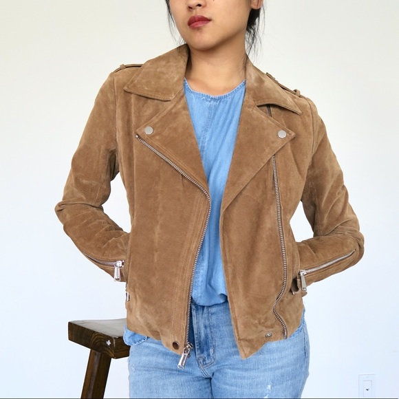 BCBGeneration Tan Suede Leather Moto Jacket - Picture 8 of 8